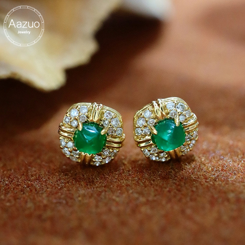 Diamond Stud Earrings - Aazuo Fine Jewelry Orecchini quadrati in