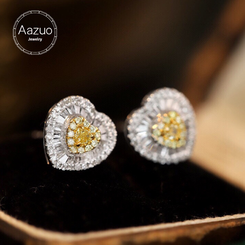 Diamond Stud Earrings - Aazuo Reale 18K Oro Bianco Solido
