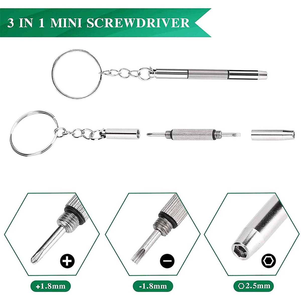 Watch Repair Tool Kit - 1/2/10 pz Mini Cacciavite 3 in