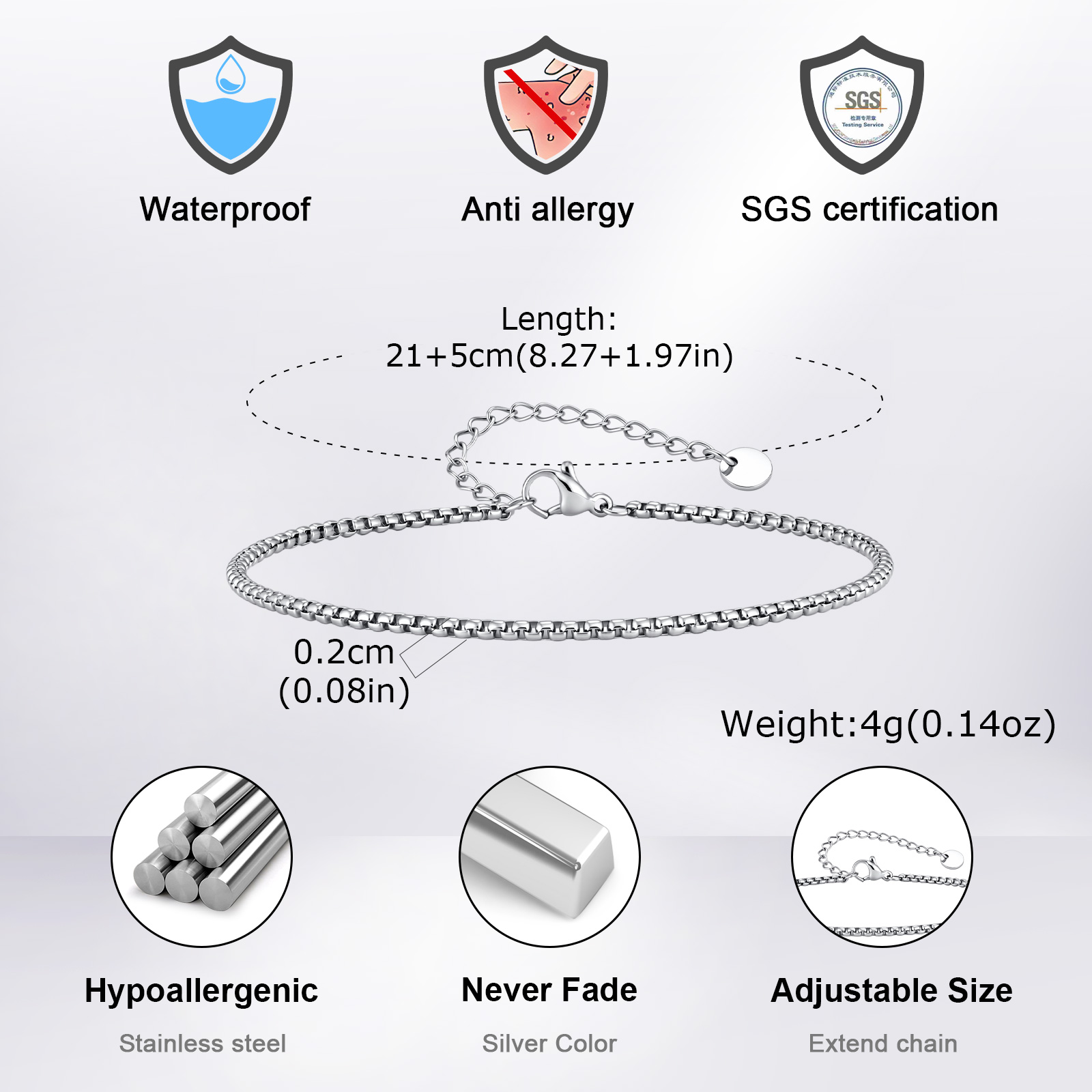 Cavigliera Vnox con catena a m - Jc Jewelry & Watches Reviews recensione e prezzo